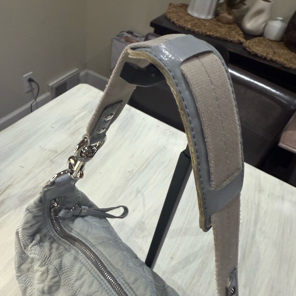 Coach Quilted Signature Hobo Shoulder Bag in Light Gray - Picture 8 of 13